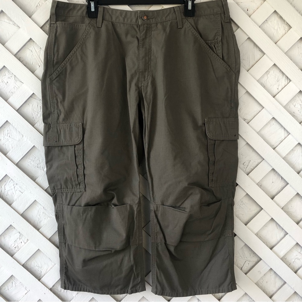 Carhartt Women's Army Green Cropped Cargo Pants Canvas Outdoor Work Pant